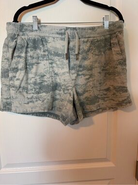Athleta Sage and Off-White Tie-Dye Drawstring Athletic Shorts